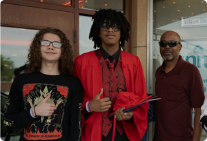 Graduated student with his family