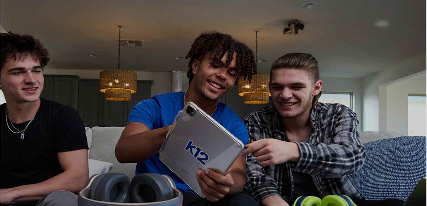 Students using their tablet